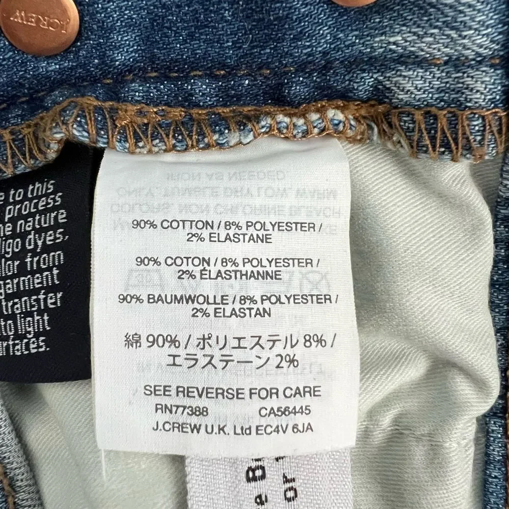 J. Crew Womens Vintage Straight Button Fly Jeans Size 29 Distressed Light Wash